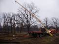 Camp Barn Frame Dismantle / The crew minimizes the stress on the beams...